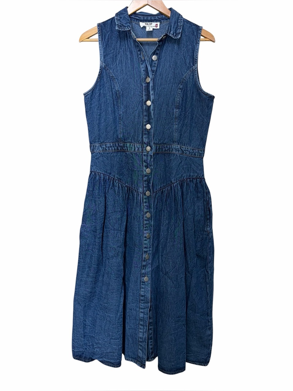 Tulip Creations denim sleeveless midi dress
